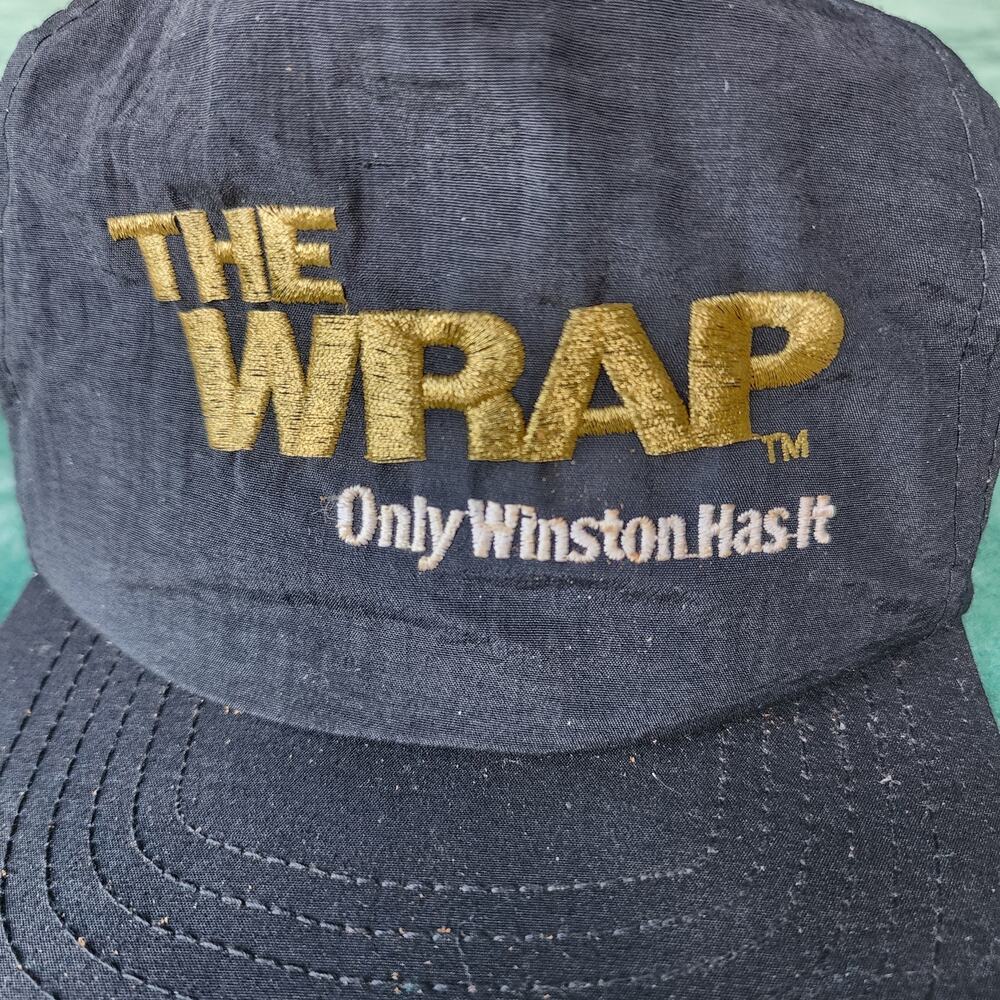 Vintage Winston The Wrap Cigarettes Nylon Snapback Hat 80s 90s Tobacco Promo